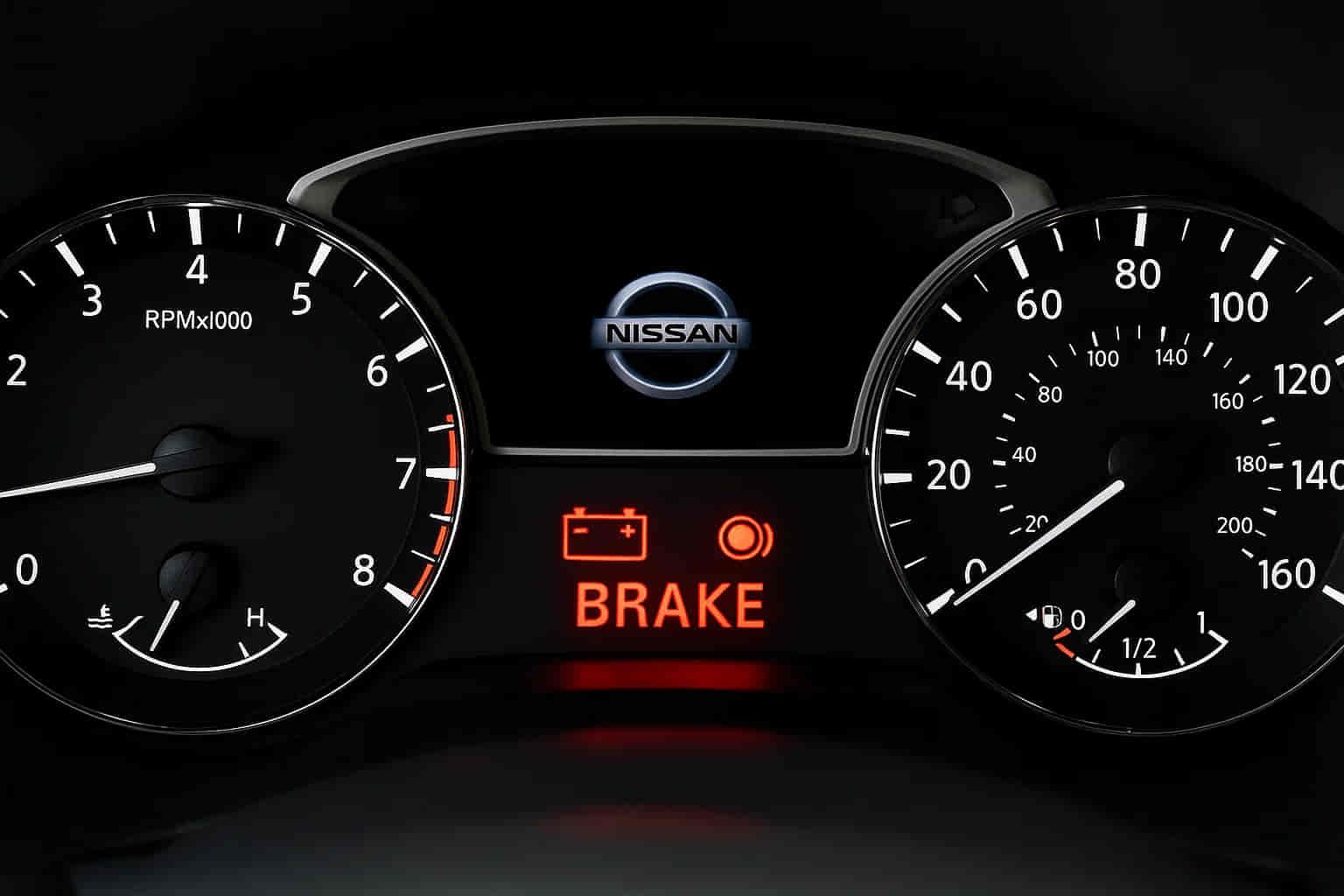 Nissan Battery and Brake Light On
