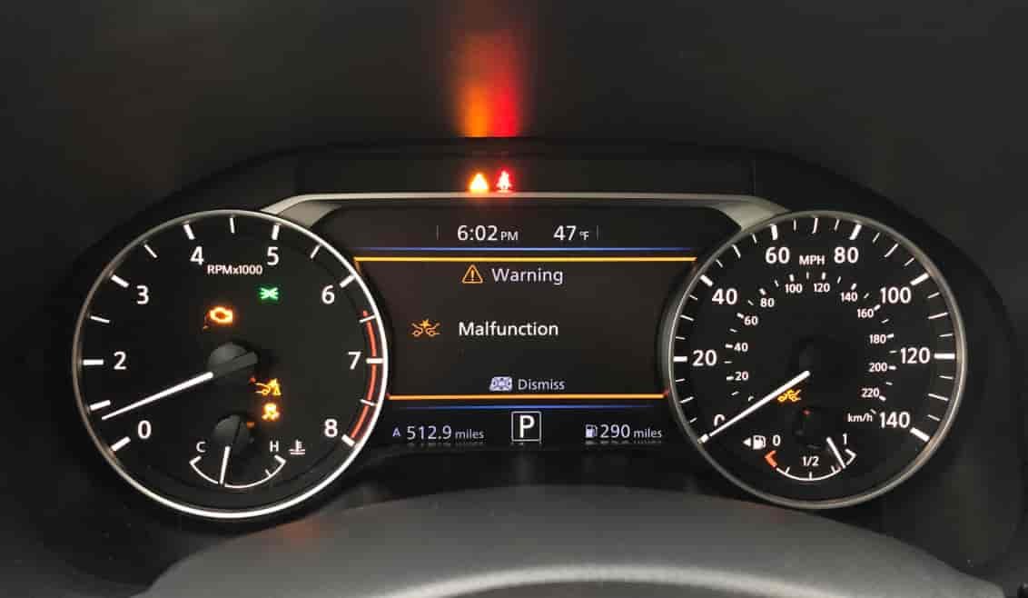 nissan altima malfunction warning