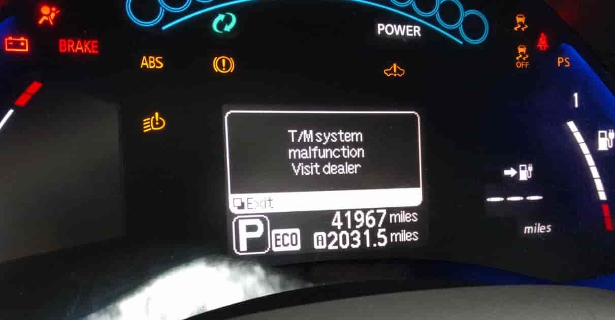 t/m system malfunction nissan leaf